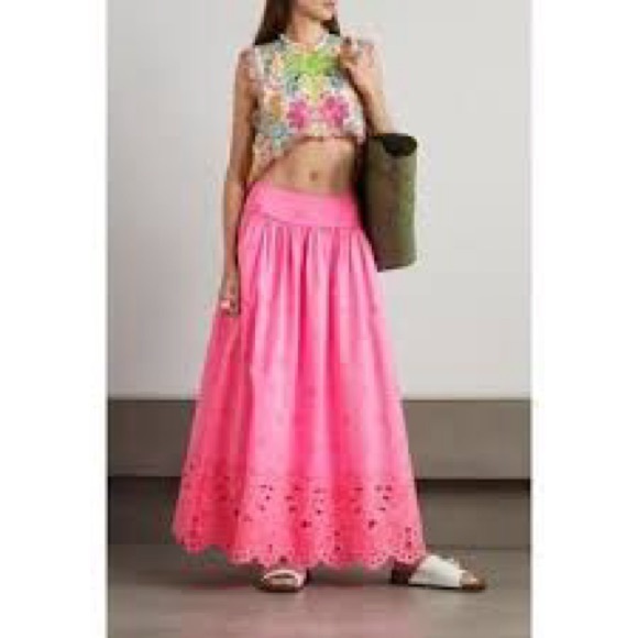 FARM Rio Pink Chic Eyelet Maxi Skirt - Picture 6 of 7